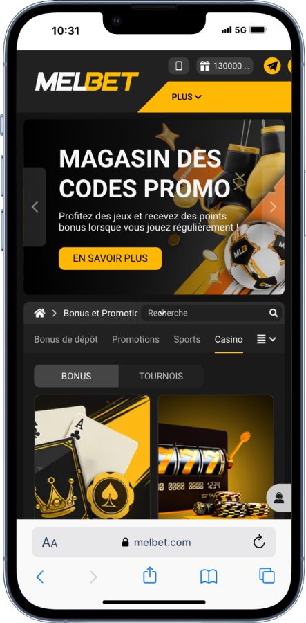 Application mobile Melbet