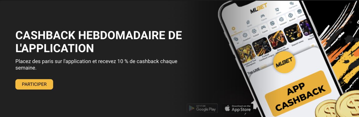 Gagnez 10 % de cashback sur vos paris placés sur l'application Melbet