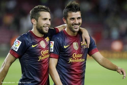Jordi Alba et David Villa