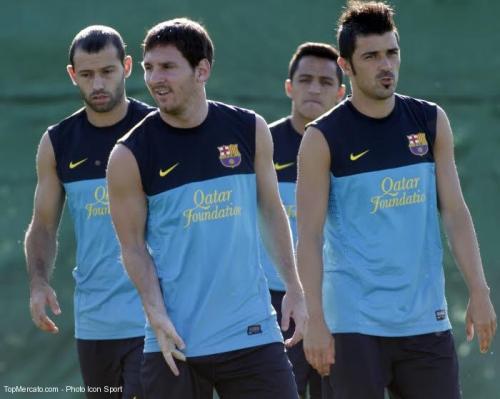 Lionel Messi et David Villa
