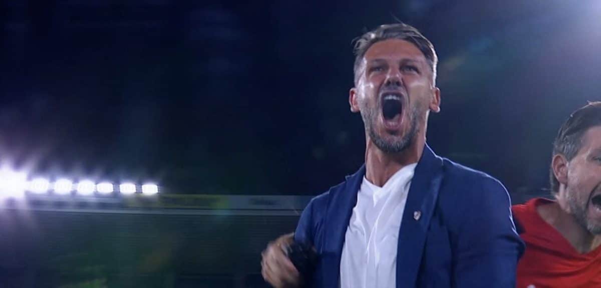La emoción de Martín Demichelis tras el triunfo de River contra el Estudiantes de Enzo Pérez