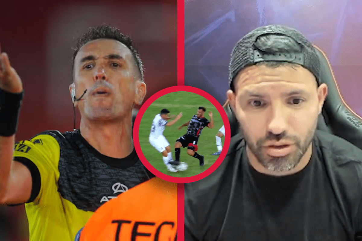 “Qué caradura”: La reacción del Kun Agüero al audio del VAR en la patada de Domínguez