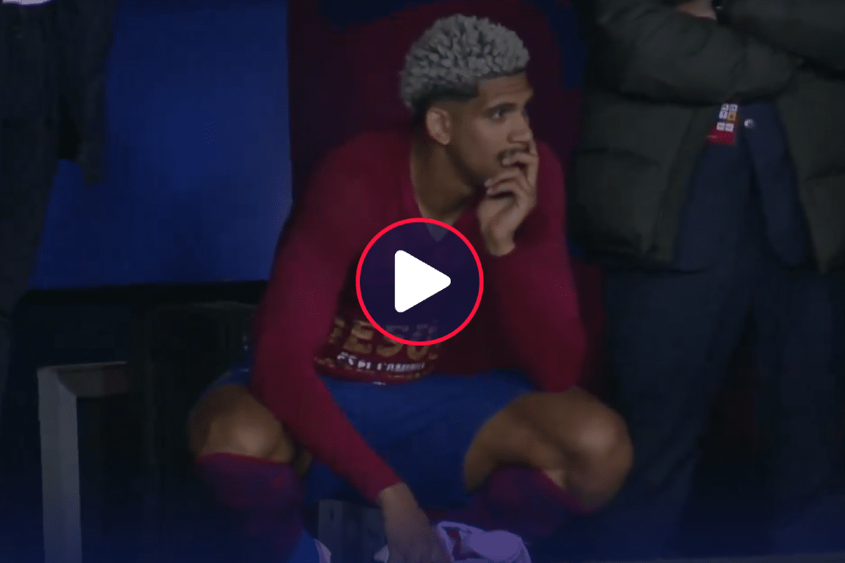 El polémico gesto de Araújo después de ser expulsado contra PSG en Champions