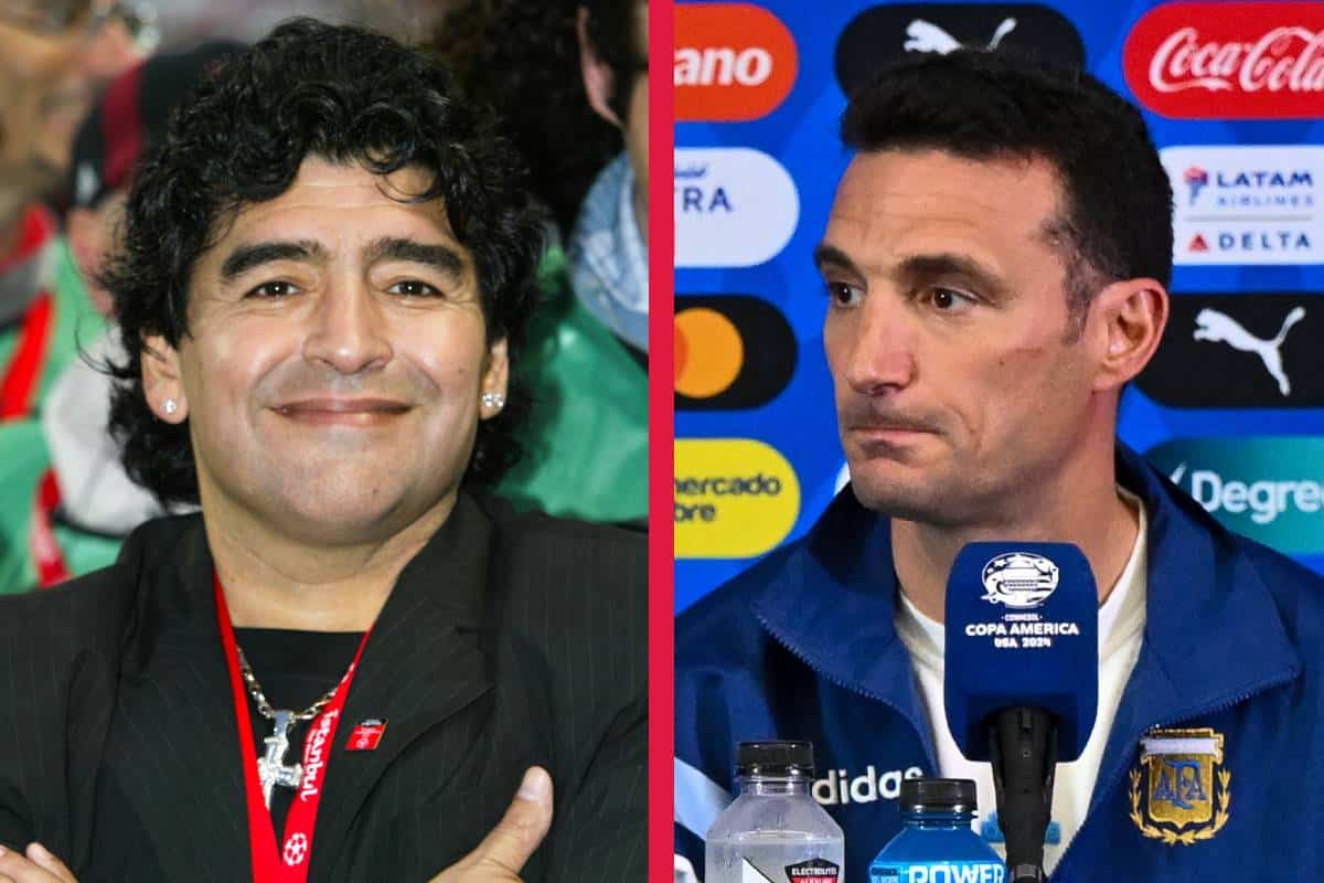 El día que Maradona usó una camiseta de Scaloni para jugar un partido amistoso