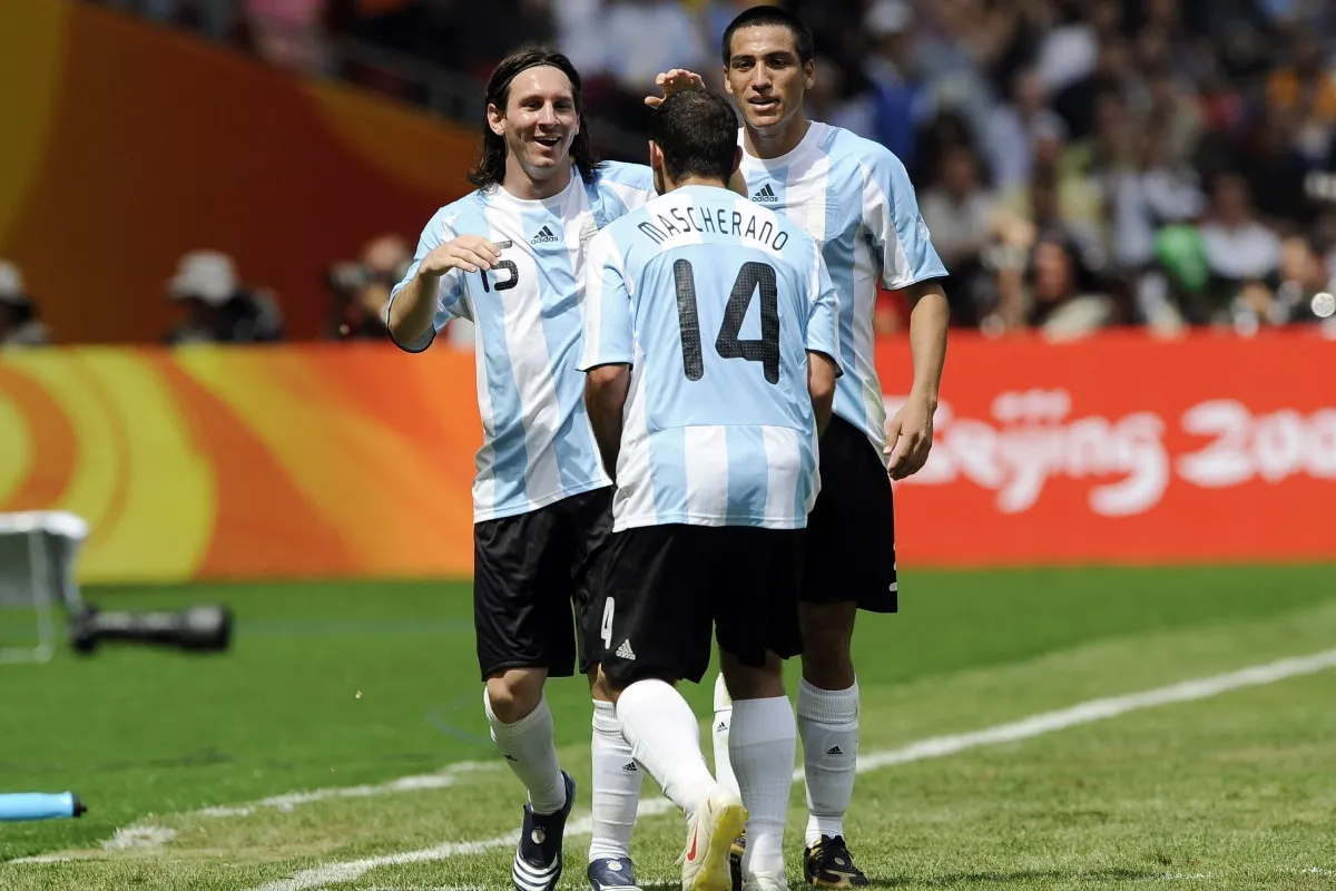 Javier Mascherano en los JJOO 2008 con Argentina