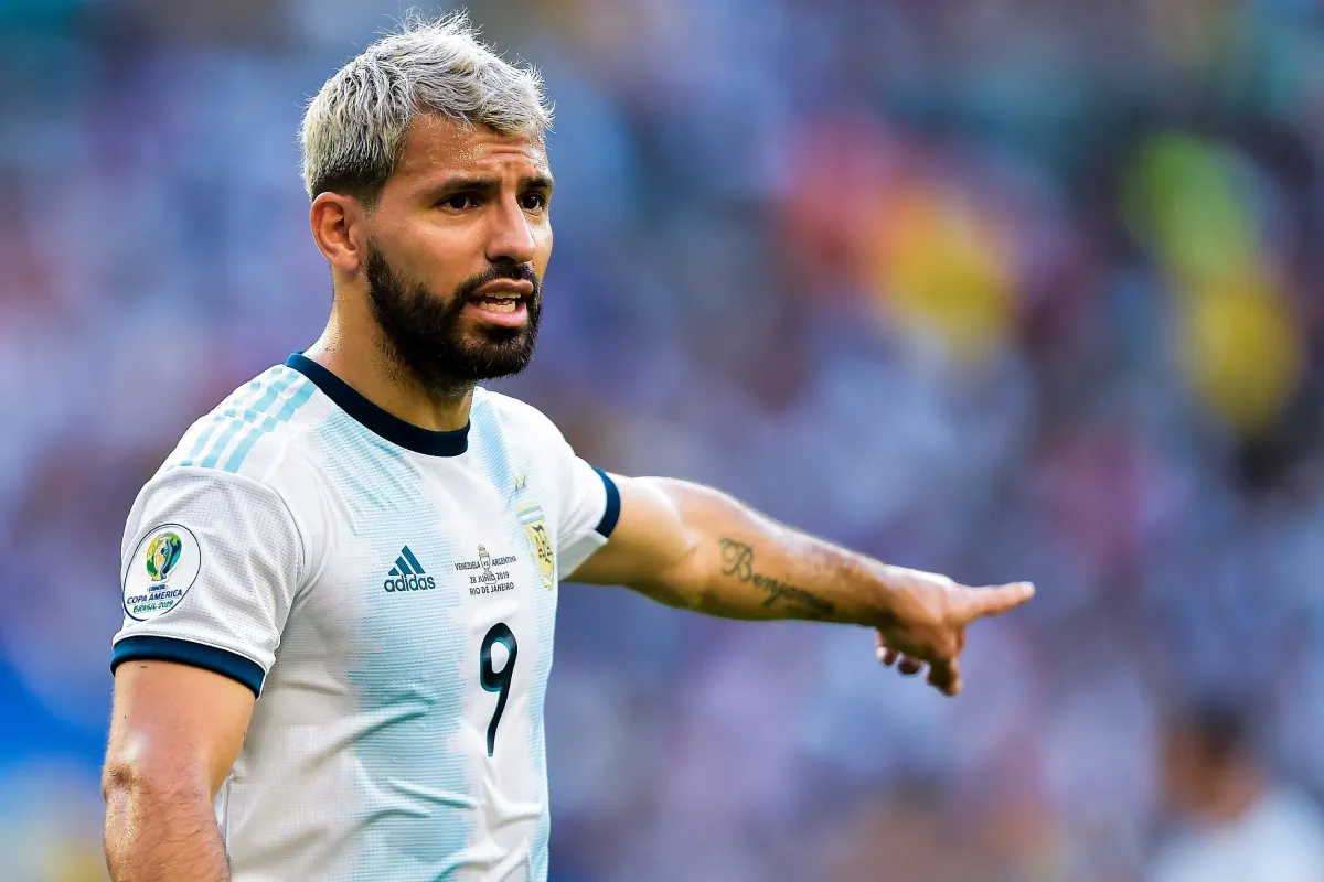 Sergio Agüero con la camiseta de la Selección Argentina
