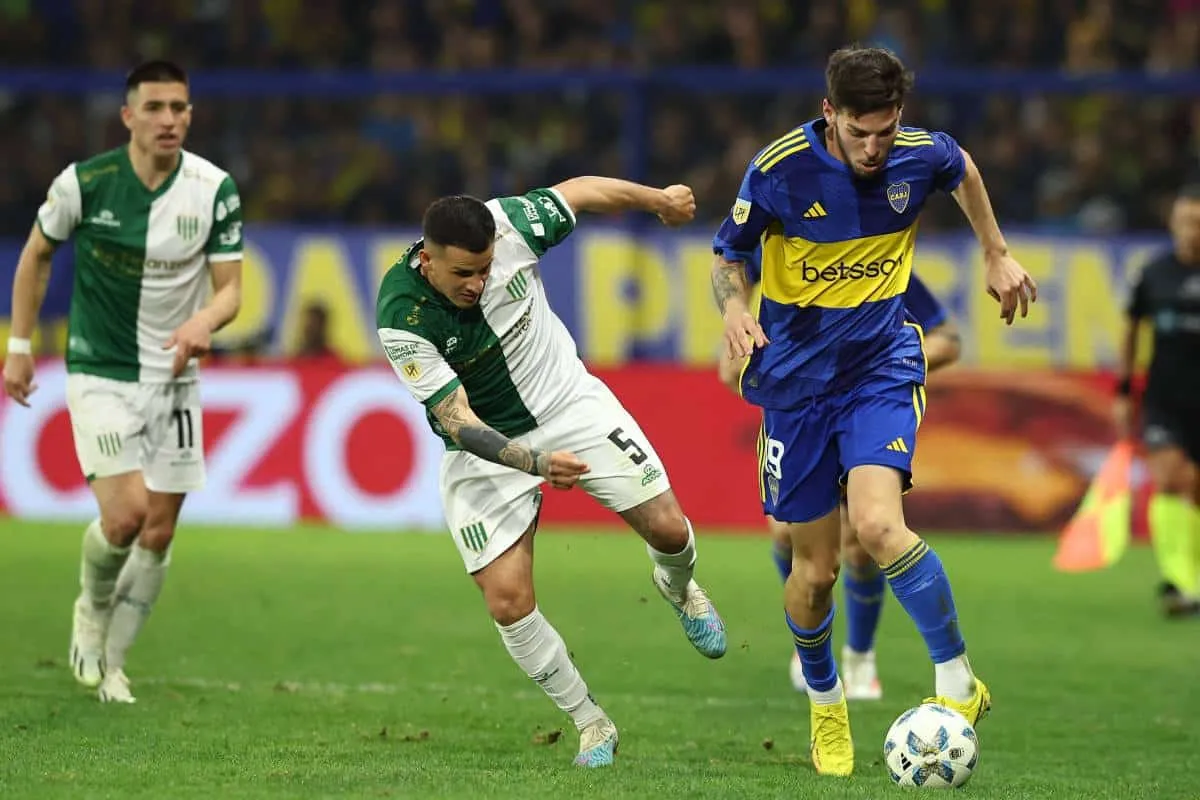 Agustín Martegani en su debut en Boca Juniors