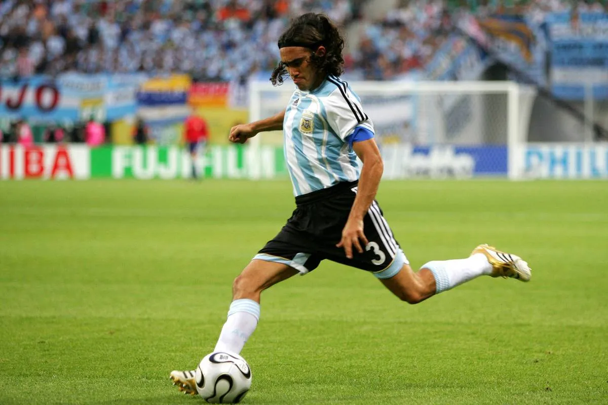 Juan Pablo Sorín jugando un Mundial con la Selección Argentina