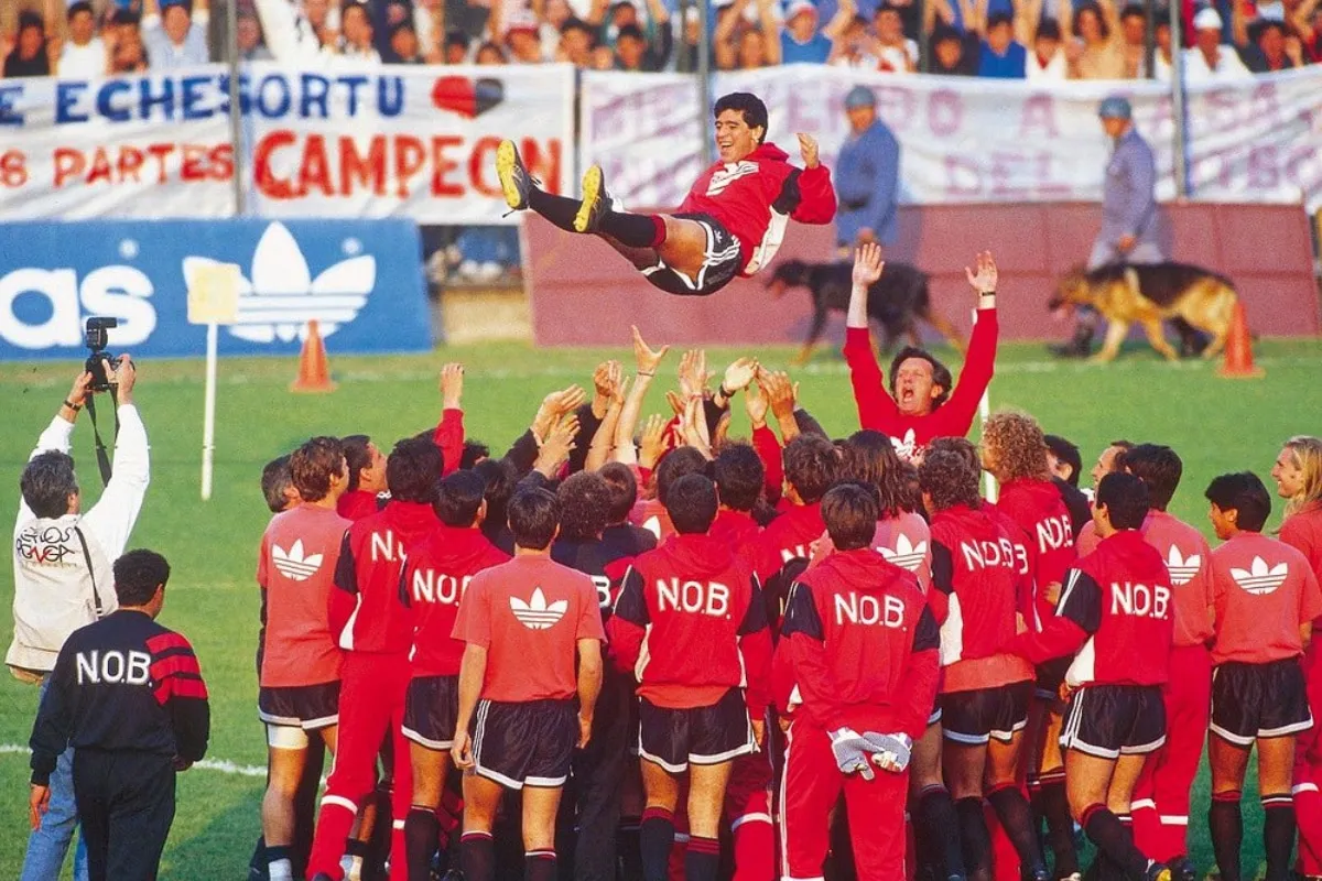 Diego Armando Maradona, en su presentación como refuerzo de Newell's