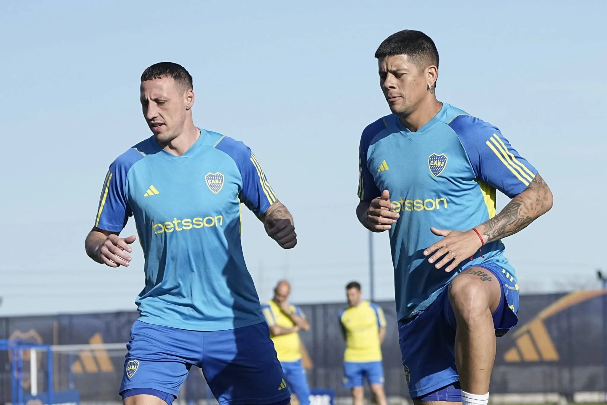 Cristian Lema y Marcos Rojo – Entrenamiento de Boca Juniors – Centro de Entrenamiento de Boca Juniors en Ezeiza – 20 de