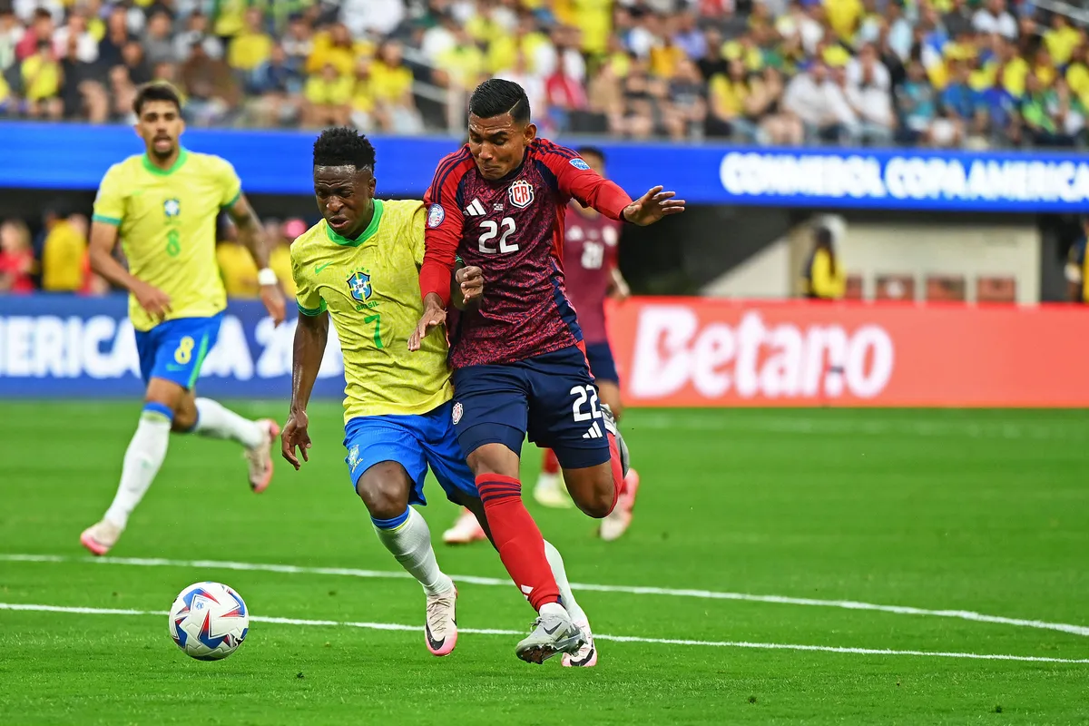 24th June 2024: Inglewood, Califonia, USA: Copa America International football, Brazil versus Costa Rica: Vinicius Jr. o
