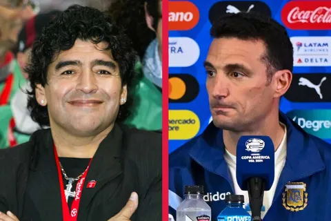 El día que Maradona usó una camiseta de Scaloni para jugar un partido amistoso