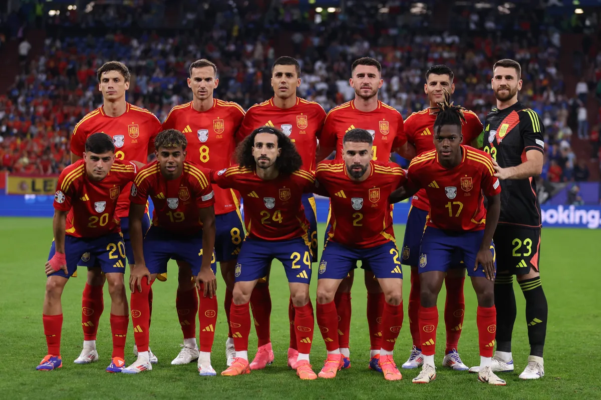 Spain – Italy Players of Spain pose for a team photo prior to the UEFA EURO, EM, Europameisterschaft,Fussball 2024 Group
