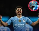 Merienda de campeones: Julián Álvarez se hizo viral tomando mate con la Copa del Mundo