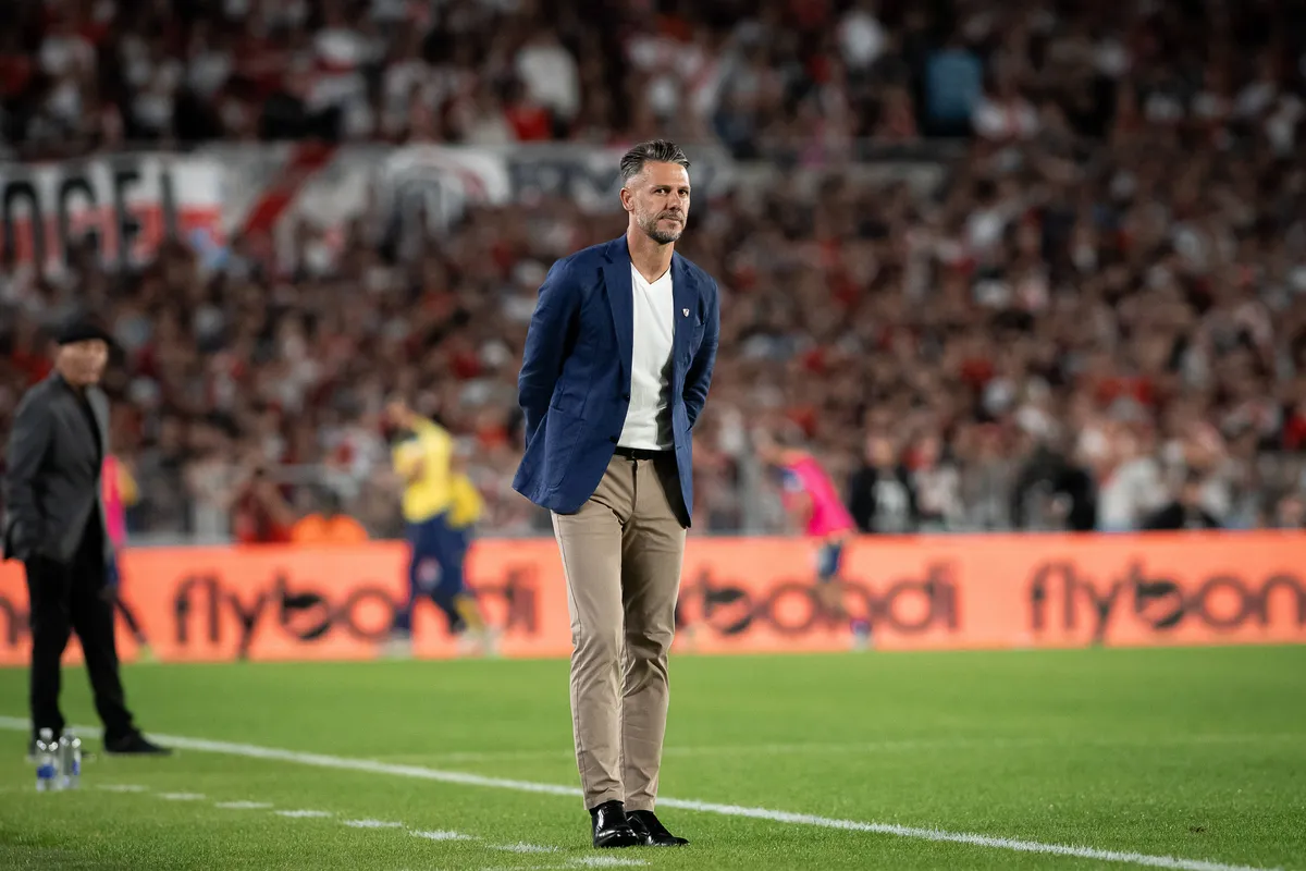 April 7, 2024, Buenos Aires, Argentina: Coach Martin Demichelis, of River Plate seen during a Copa de la Liga Profesiona