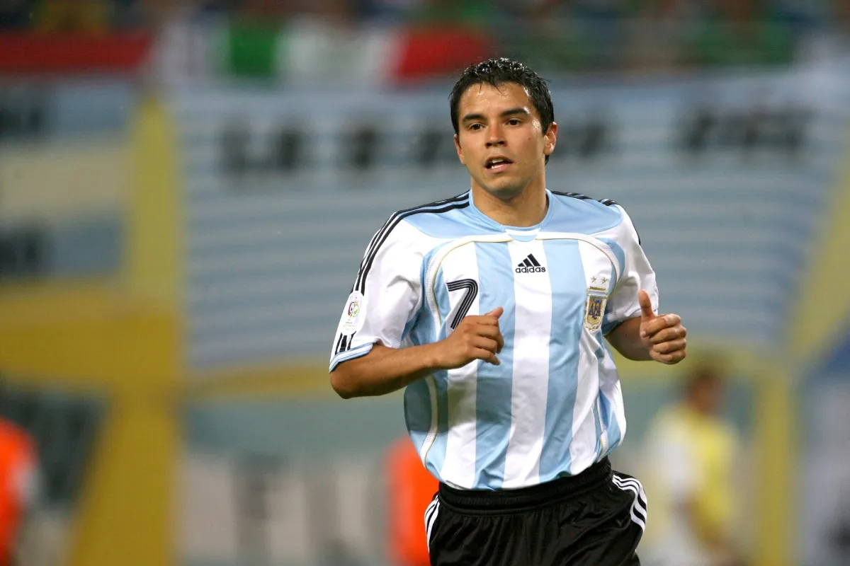 Javier Saviola con la camiseta de la Selección Argentina