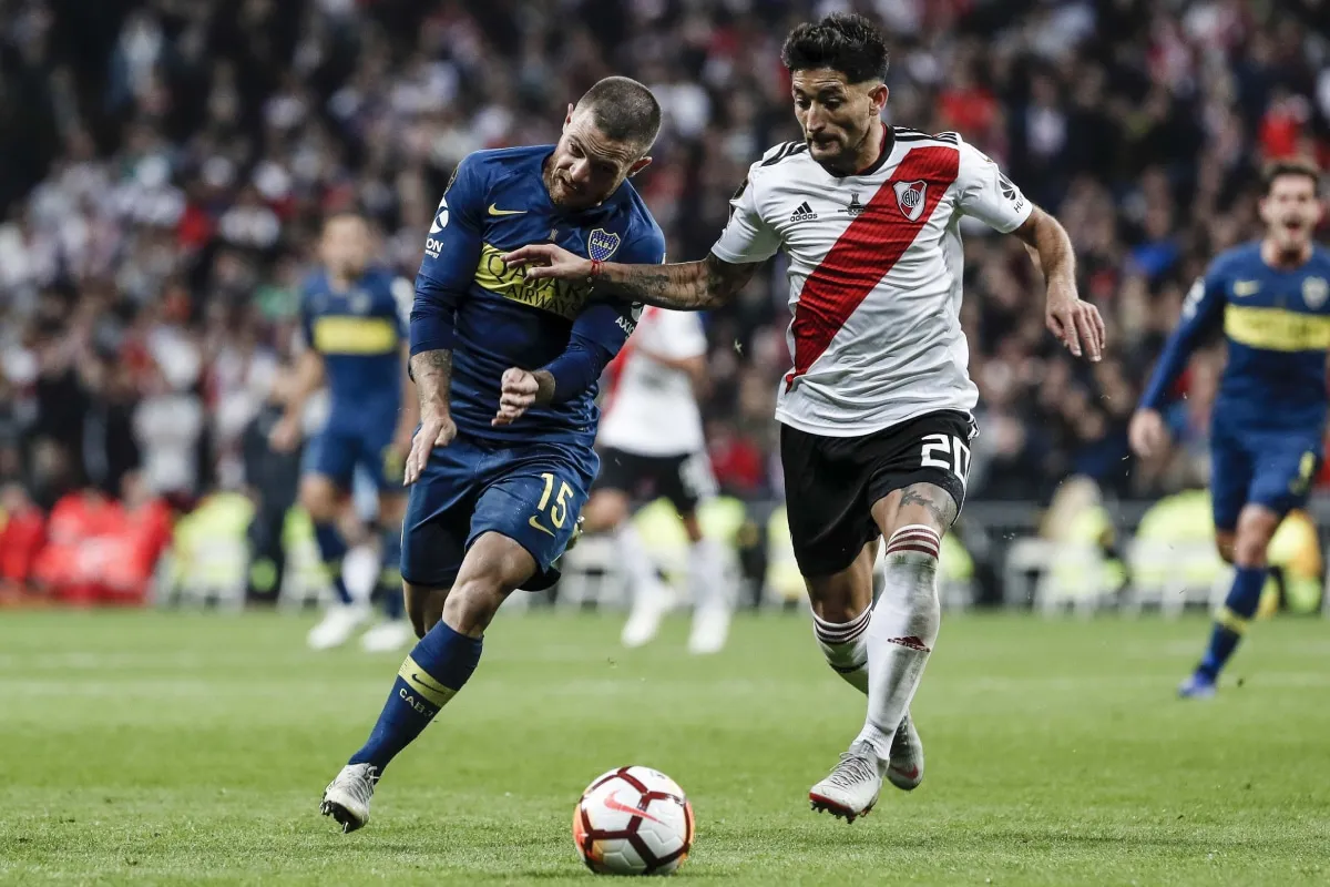 Nahitán Nández en la final de la Libertadores 2018 ante River
