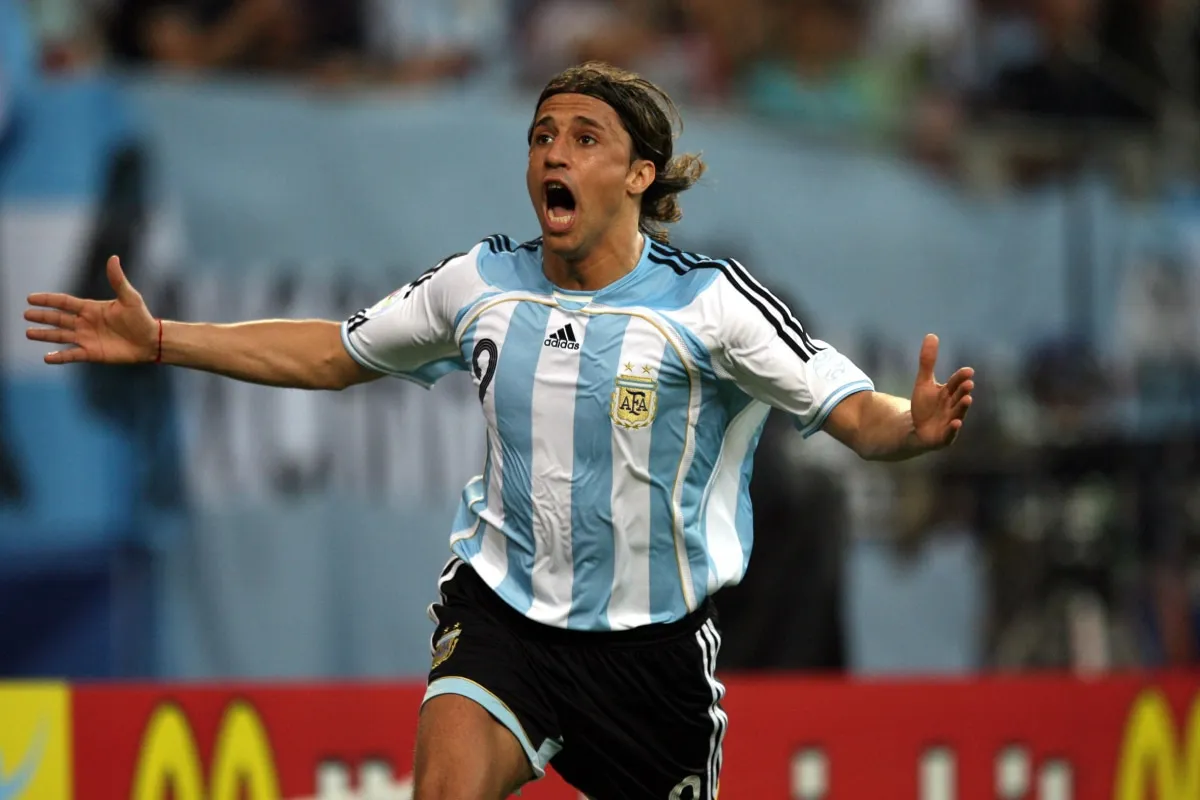 Hernán Crespo con la camiseta de la Selección Argentina