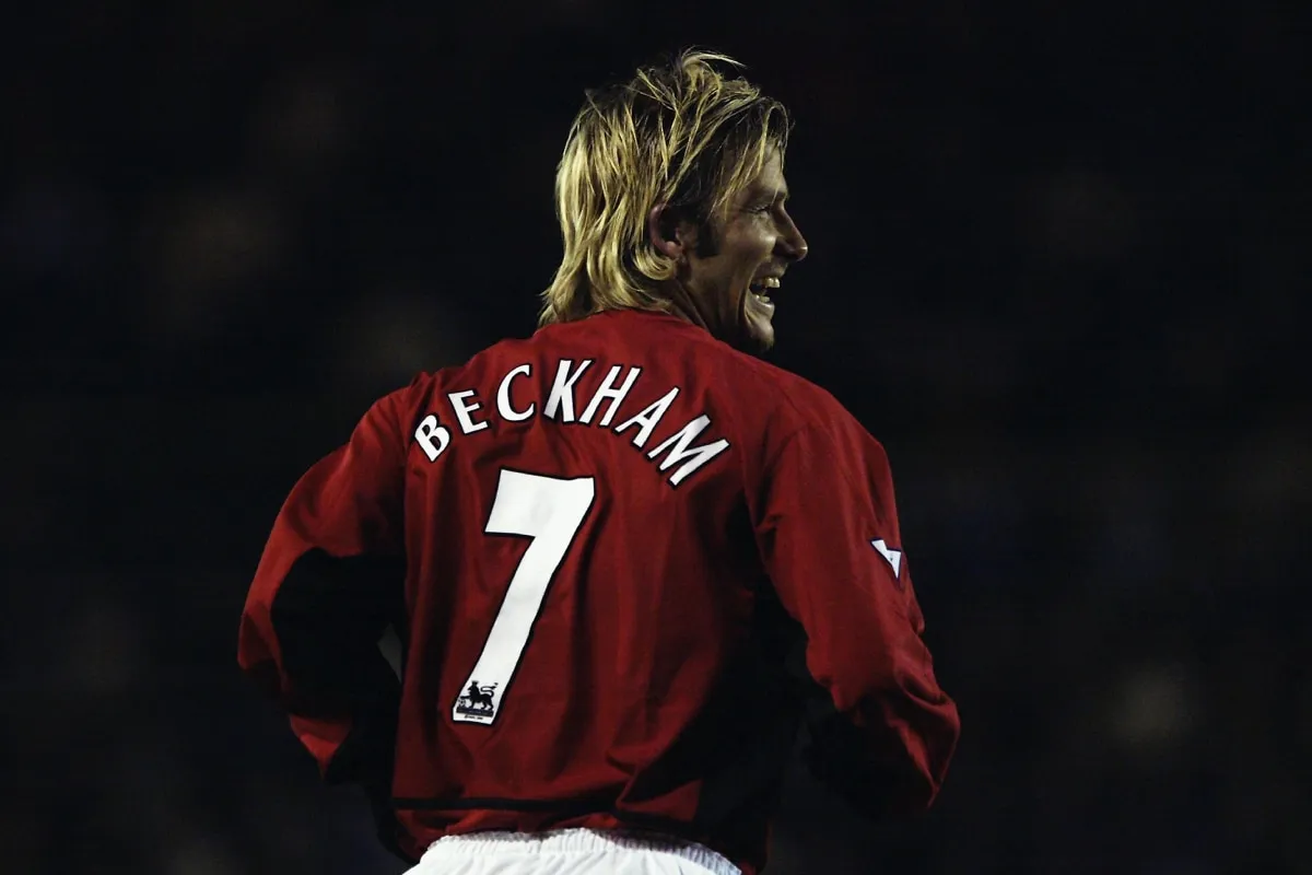 David Beckham jugando para el Manchester United