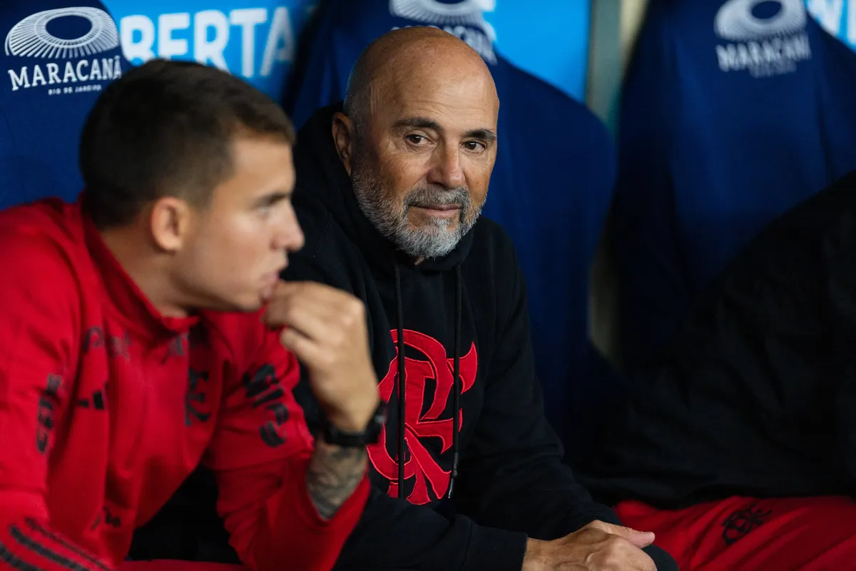 Flamengo v Olimpia – Copa Libertadores da America 2023 JORGE SAMPAOLI of Flamengo during the match between Flamengo and