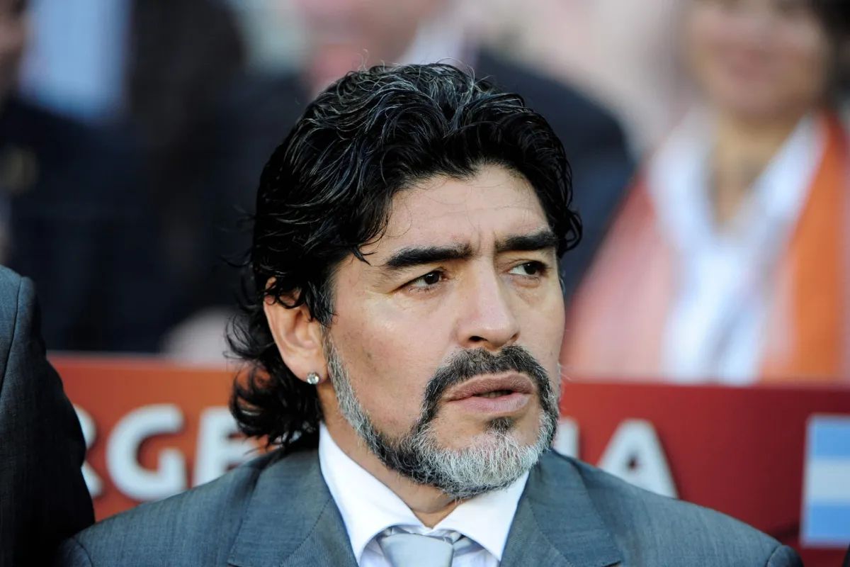 Diego Maradona como DT de la Selección Argentina en 2010