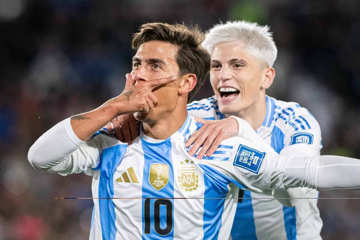 September 5, 2024, Buenos Aires, Argentina: Paulo Dybala (L) of Argentina celebrates after scoring a goal with teammate
