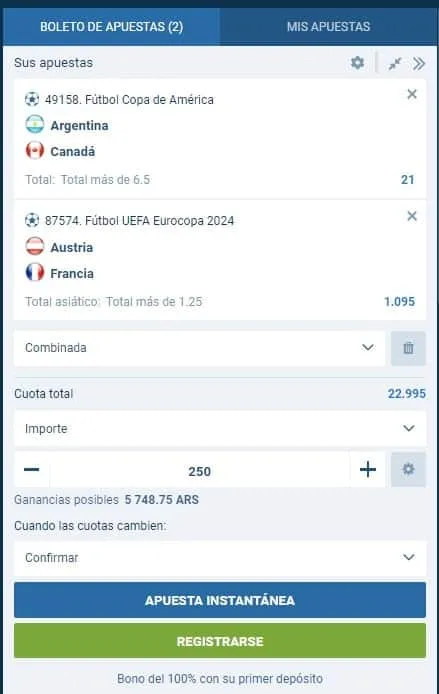 ticket apuesta combinada