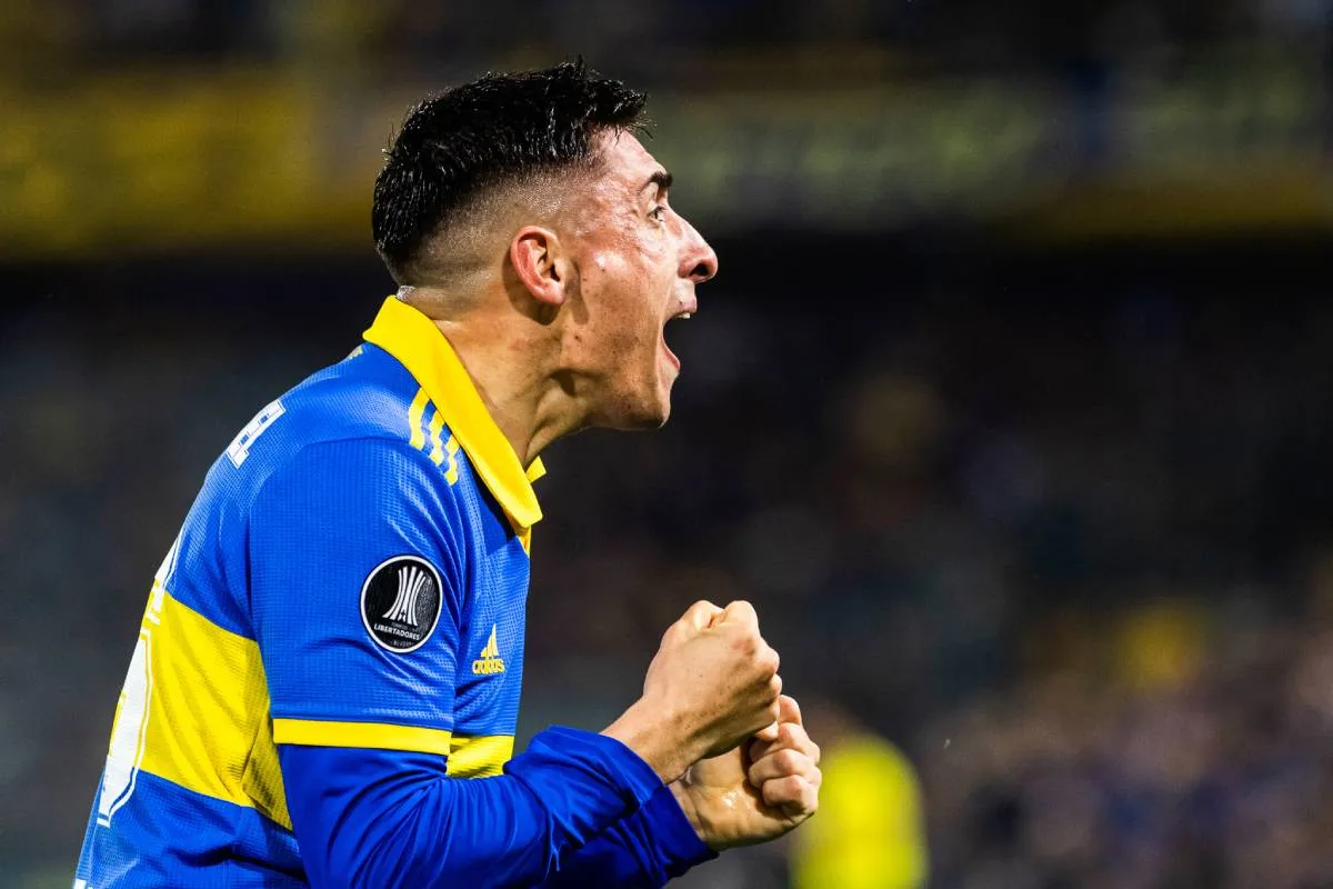 Miguel Merentiel con la camiseta de Boca Juniors