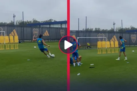 El premonitorio gol de Edinson Cavani en las prácticas de Boca antes de marcar ante Sportivo Trinidense