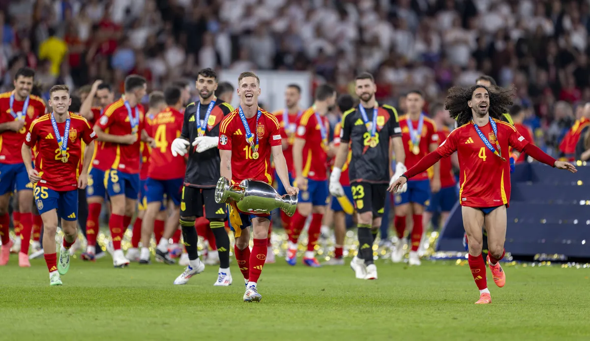 14.07.2024, Fussball UEFA EURO, EM, Europameisterschaft,Fussball 2024, Finale im Berliner Olympiastadion, Spanien – Engl