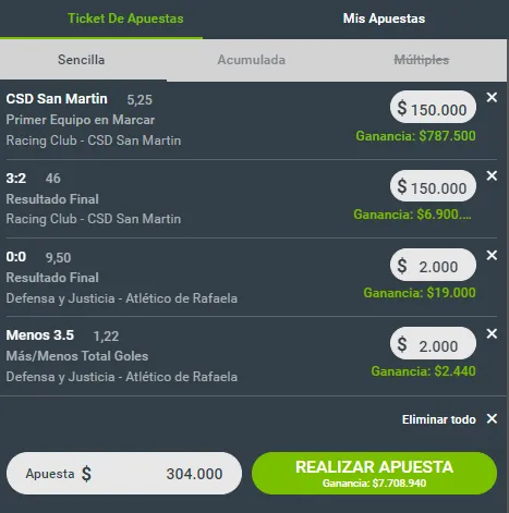 ticket apuesta combinada codere