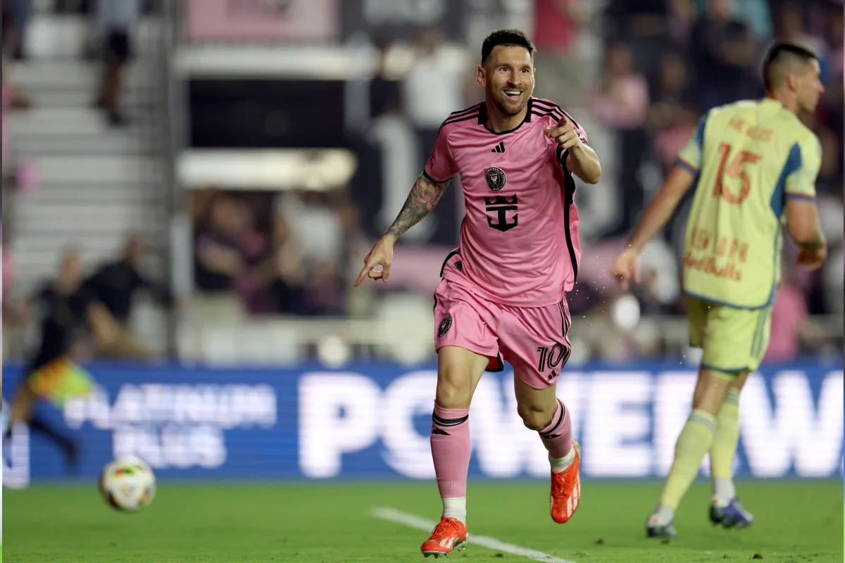 Lionel Messi festejando un gol en Inter Miami