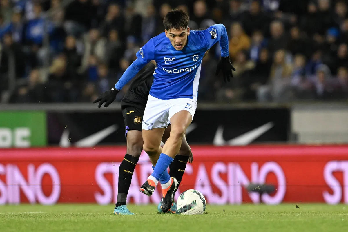 KRC Genk v RSC Anderlecht – Jupiler Pro League Champions Play-Off GENK, BELGIUM – APRIL 20 : Amuzu Francis midfielder of