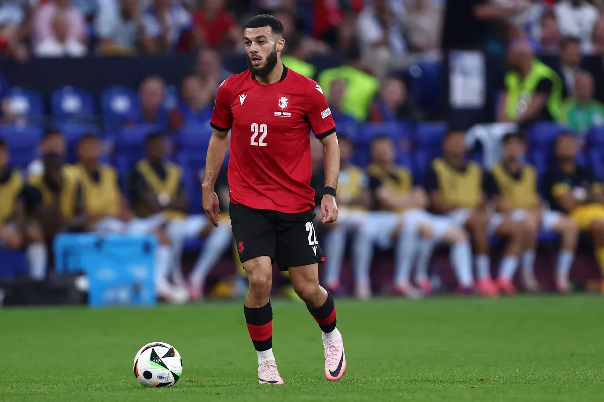 Georgia – Portugal Georges Mikautadze of Georgia in action during the UEFA EURO, EM, Europameisterschaft,Fussball 2024 G