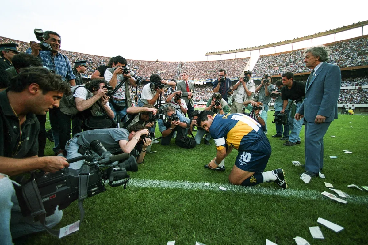 Diego Maradona en su regreso a Boca Juniors