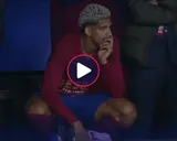 El polémico gesto de Araújo después de ser expulsado contra PSG en Champions