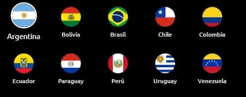 paises copa libertadores