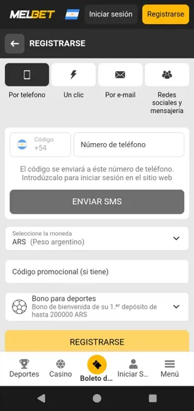 Código promocional Melbet-Registro
