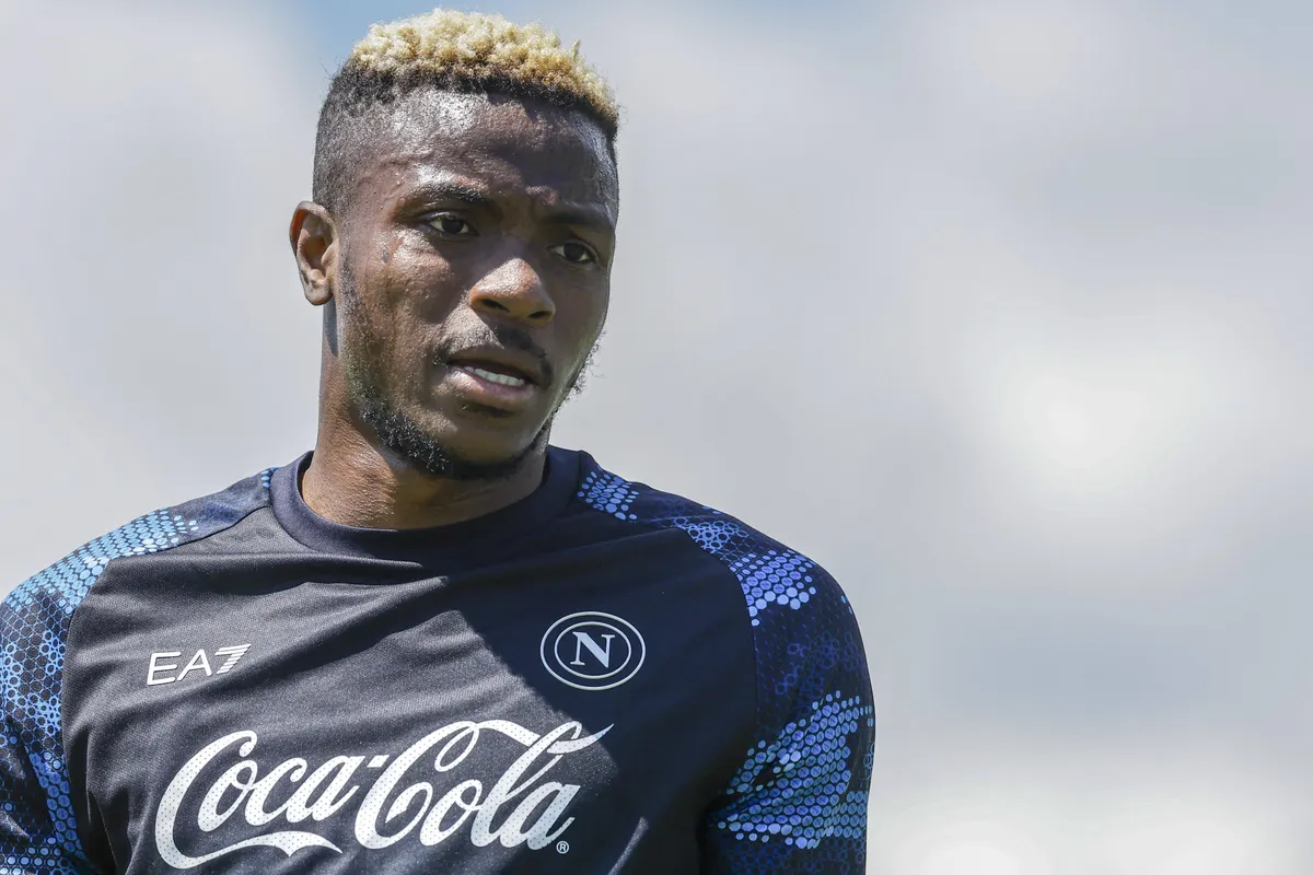 Italian soccer Serie A match – Napoli – press conference, PK, Pressekonferenz and Training Napoli s Nigerian forward Vic