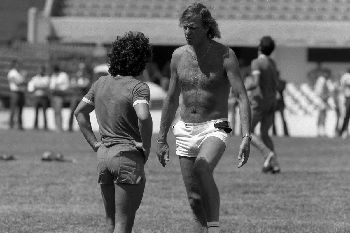 César Luis Menotti con Diego Armando Maradona
