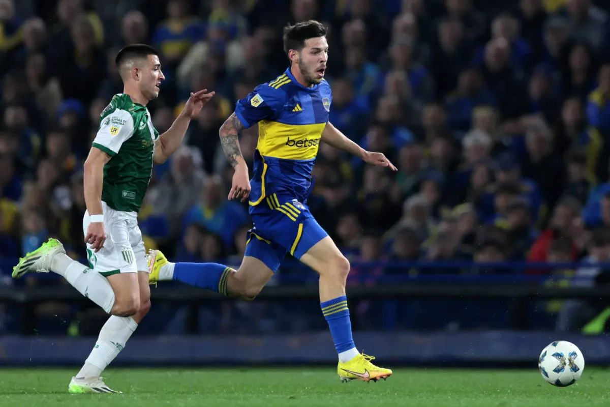 Agustín Martegani en su debut en Boca Juniors