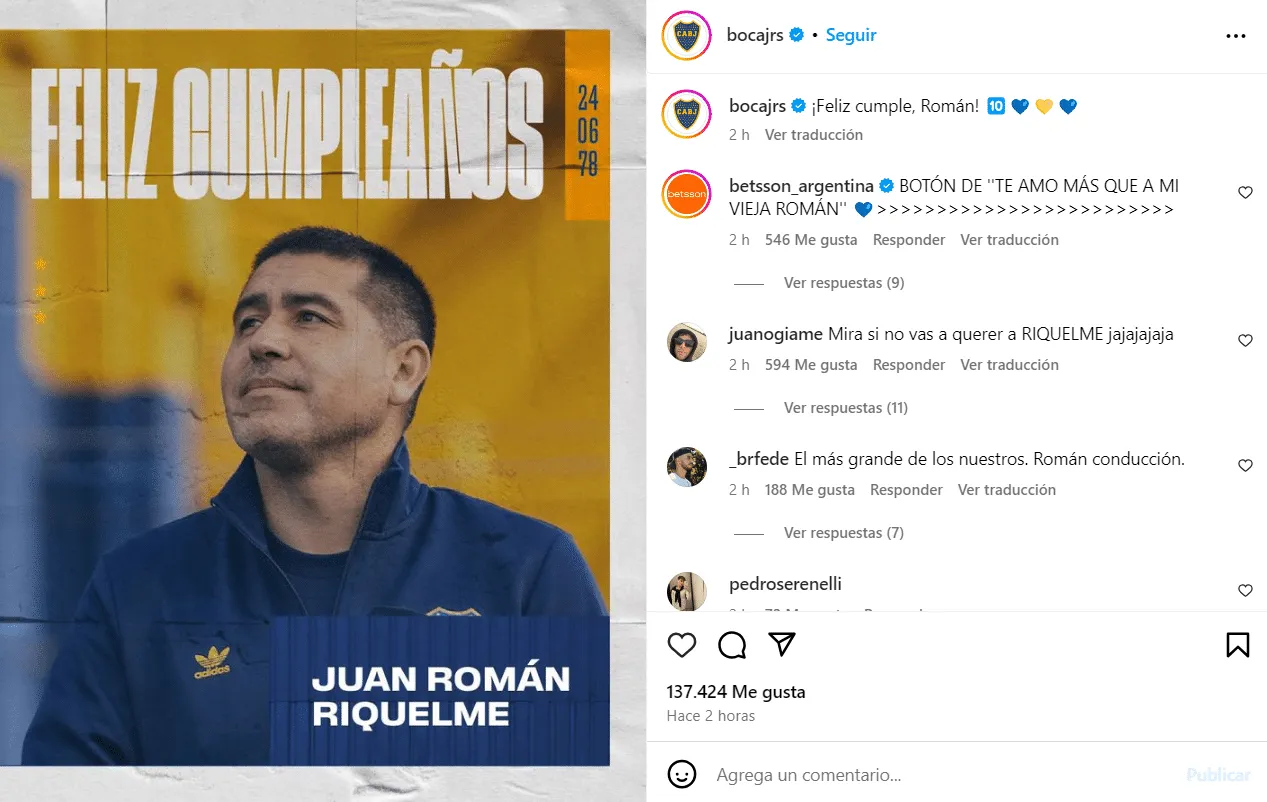 Mensaje de Boca a Juan Román Riquelme