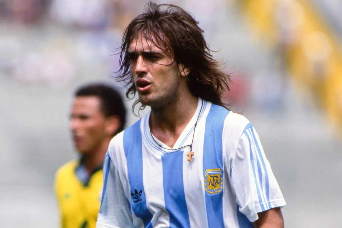 Gabriel Batistuta con la camiseta de la Selección Argentina