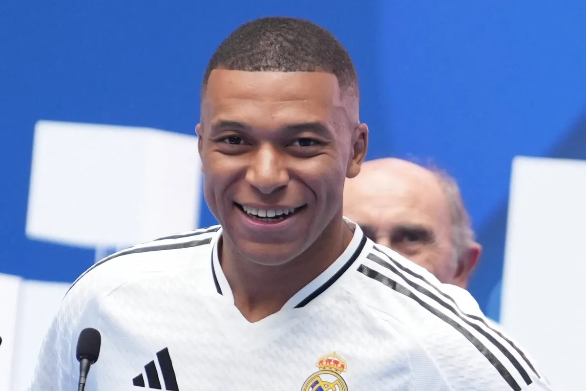 Presentation Kylian Mbappe In Real Madrid – Spain Kylian Mbappé during his presentation as a new player of Real Madrid C