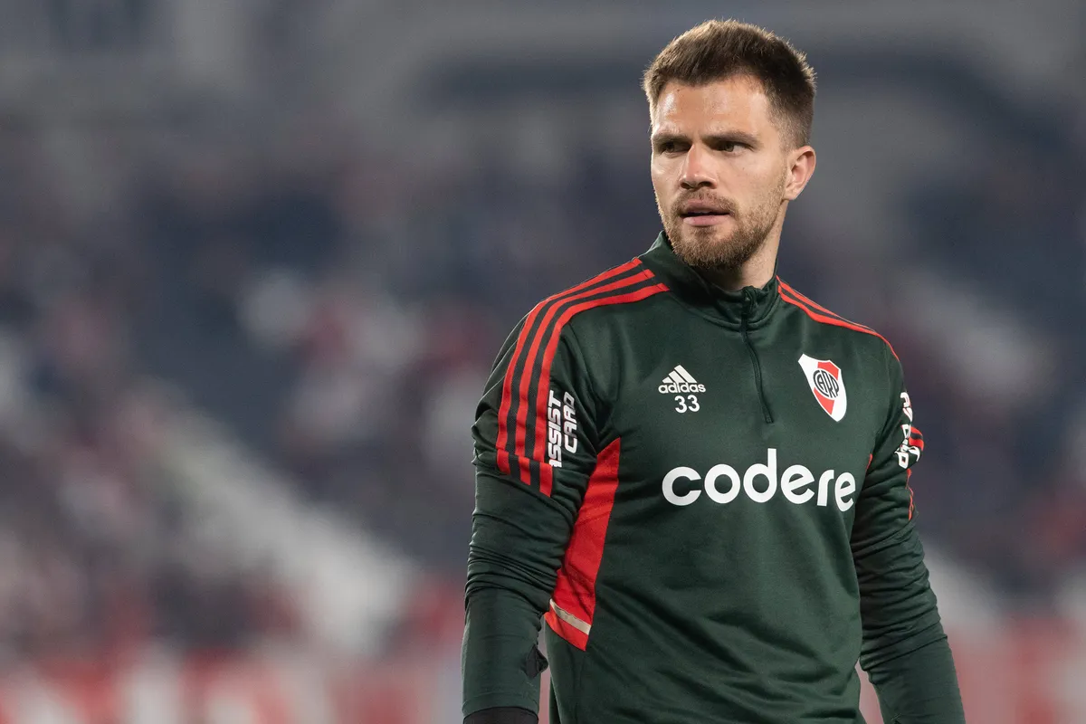 River Plate Vs Atletico Tucuman in Buenos Aires, Argentina – 21 Sept 2023 Ezequiel Centurion of River Plate looks on dur