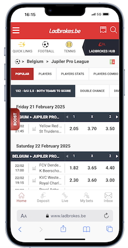 Ladbrokes paris sportifs Belgique
