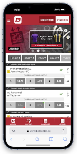 Pariez sur le site de Betcenter