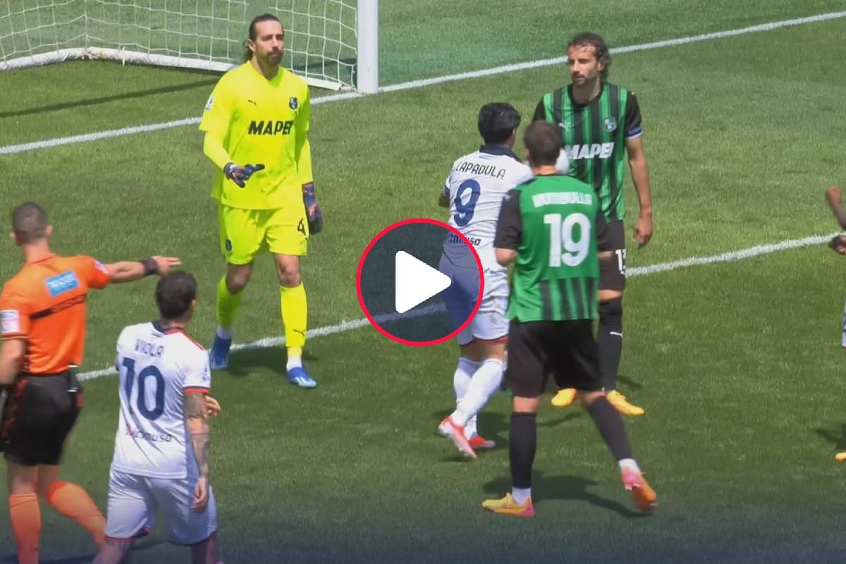 VIDEO: El picante cruce entre Gianluca Lapadula y Yerry Mina antes del decisivo penal de Cagliari