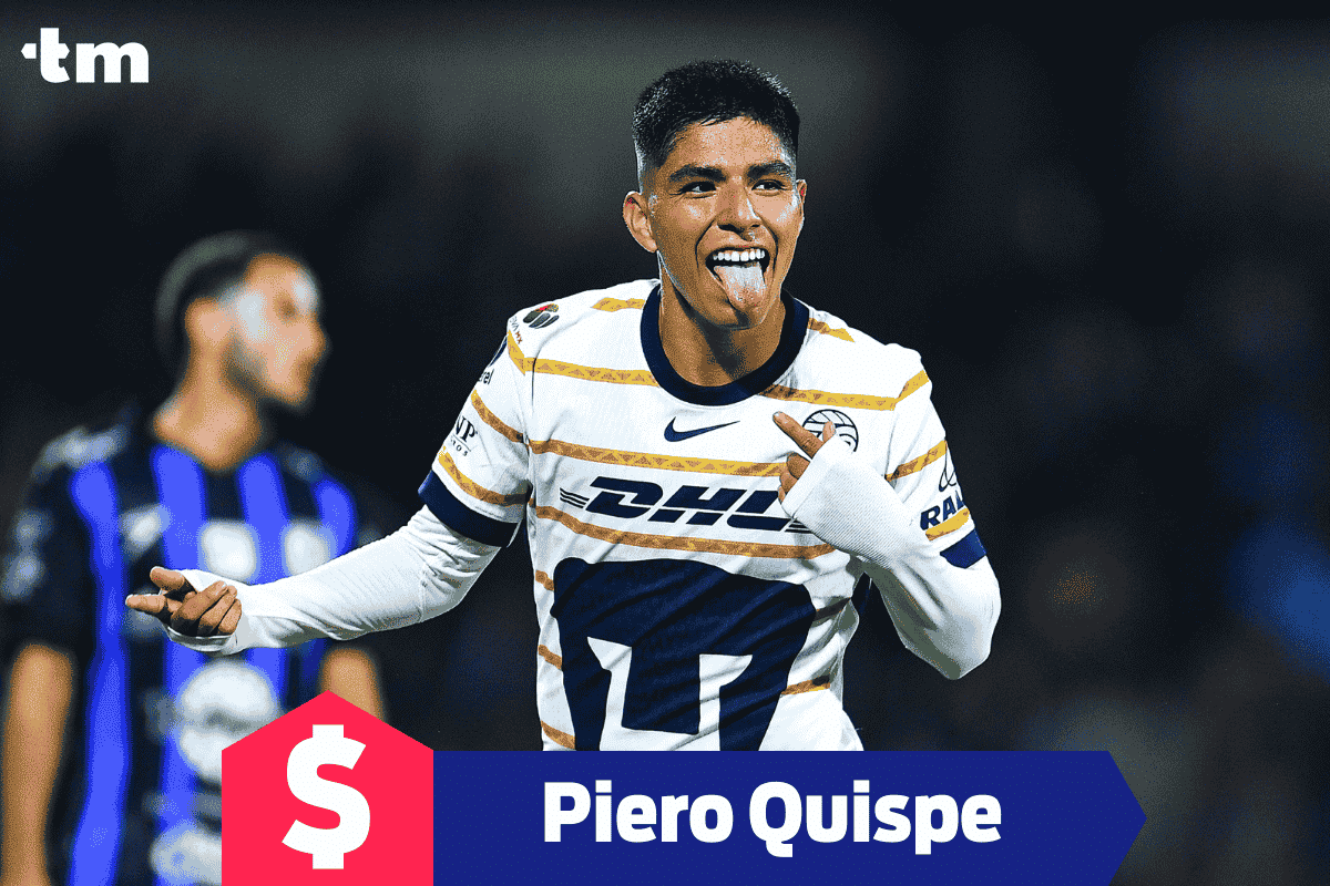 ¿Cuánto gana Piero Quispe en los Pumas de la UNAM?