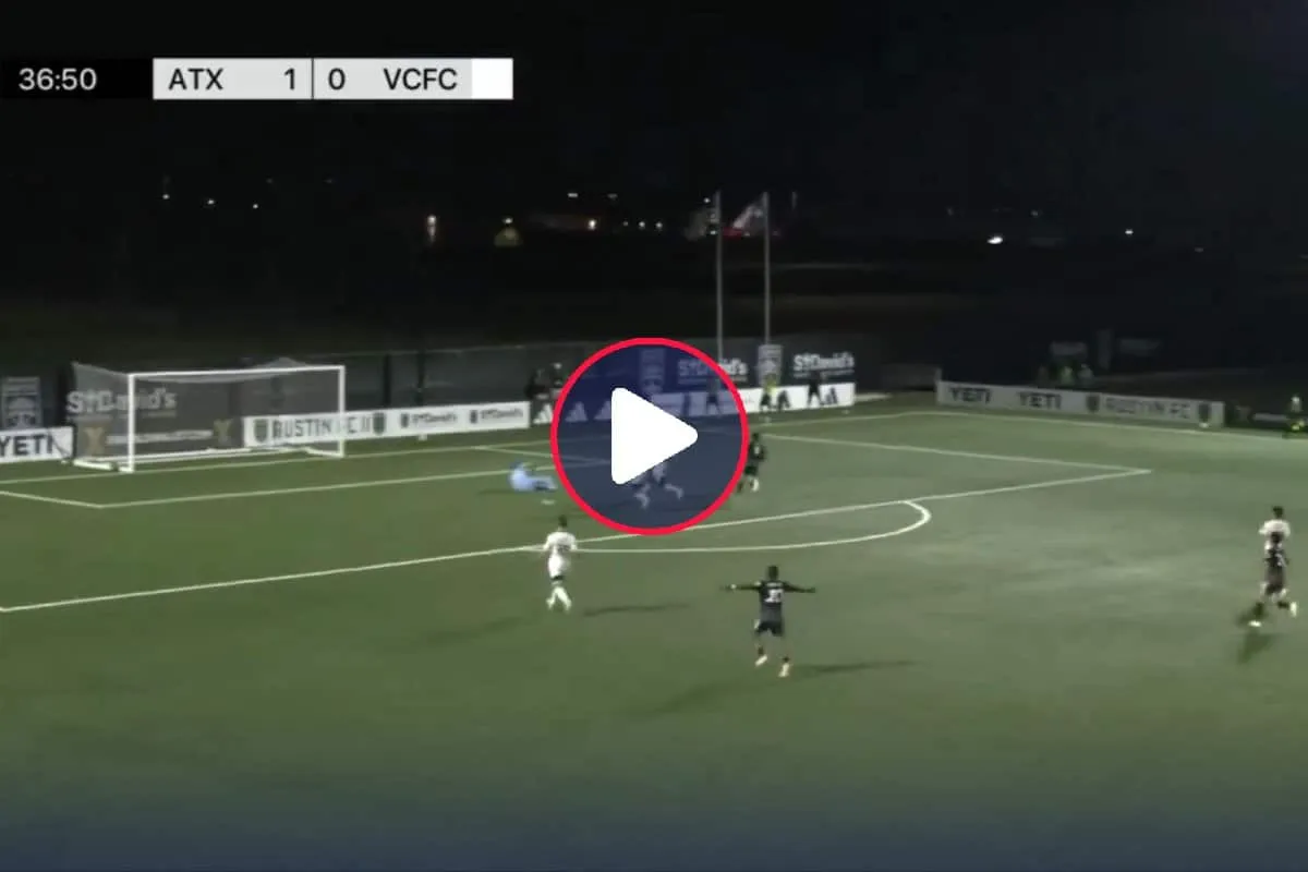 Sebastien Pineau anotó un doblete en derrota del filial de Austin FC